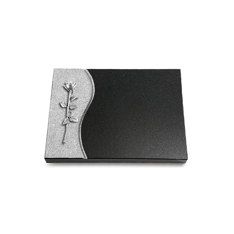 Grabtafel Indisch Black Wave Rose 12 (Alu)