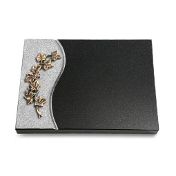 Grabtafel Indisch Black Wave Efeu (Bronze)