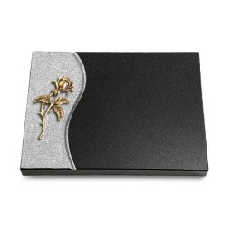 Grabtafel Indisch Black Wave Rose 2 (Bronze)