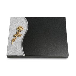 Grabtafel Indisch Black Wave Rose 7 (Bronze)