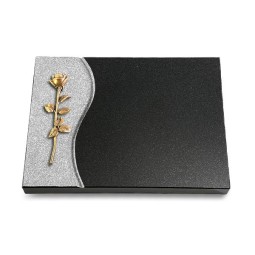 Grabtafel Indisch Black Wave Rose 12 (Bronze)