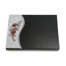 Grabtafel Indisch Black Wave Rose 3 (Color)