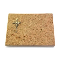 Grabtafel Kashmir Pure Kreuz/Ähren (Bronze)