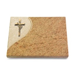 Grabtafel Kashmir Folio Kreuz/Ähren (Bronze)