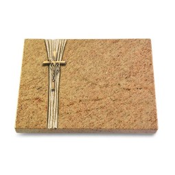 Grabtafel Kashmir Strikt Kreuz/Ähren (Bronze)