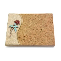 Grabtafel Kashmir Wave Rose 2 (Color)