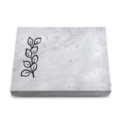 Grabtafel Omega Marmor Pure Blätter