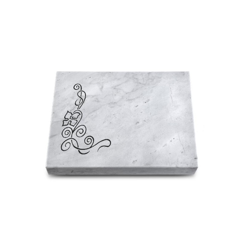 Grabtafel Omega Marmor Pure Blume 2