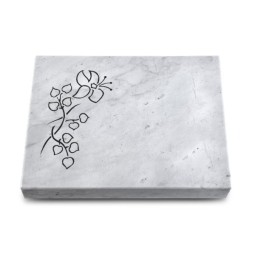 Grabtafel Omega Marmor Pure Blume 3