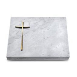 Grabtafel Omega Marmor Pure Kreuz 2 (Bronze)