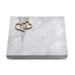 Grabtafel Omega Marmor Delta Herzen (Bronze)