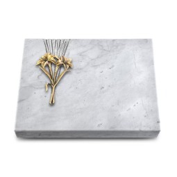 Grabtafel Omega Marmor Delta Lilie (Bronze)