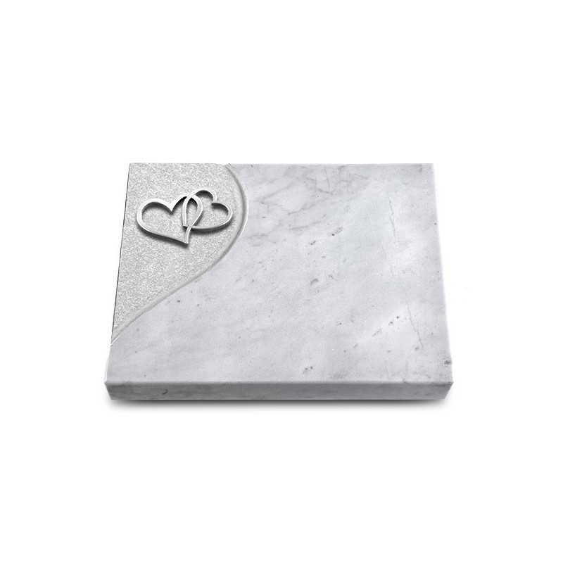 Grabtafel Omega Marmor Folio Herzen (Alu)