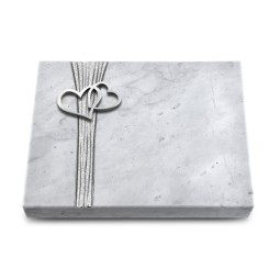 Grabtafel Omega Marmor Strikt Herzen (Alu)