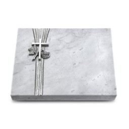 Grabtafel Omega Marmor Strikt Kreuz 1 (Alu)