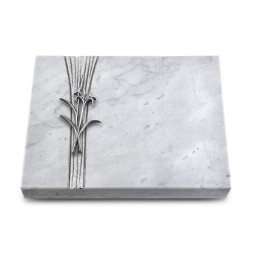 Grabtafel Omega Marmor Strikt Lilienzweig (Alu)