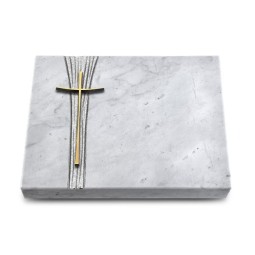 Grabtafel Omega Marmor Strikt Kreuz 2 (Bronze)