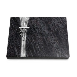 Grabtafel Orion Strikt Kreuz/Rose (Alu)