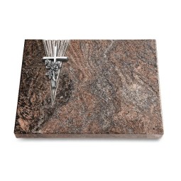 Grabtafel Paradiso Delta Kreuz/Rose (Alu)