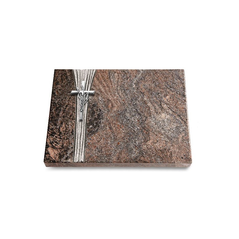 Grabtafel Paradiso Strikt Kreuz/Ähren (Alu)
