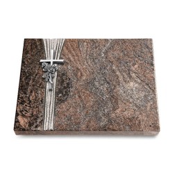 Grabtafel Paradiso Strikt Kreuz/Rose (Alu)