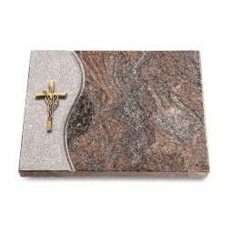 Grabtafel Paradiso Wave Kreuz/Ähren (Bronze)