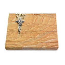 Grabtafel Rainbow Delta Kreuz/Ähren (Alu)