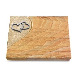 Grabtafel Rainbow Folio Herzen (Alu)