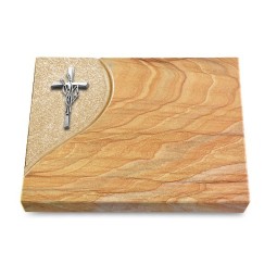 Grabtafel Rainbow Folio Kreuz/Ähren (Alu)