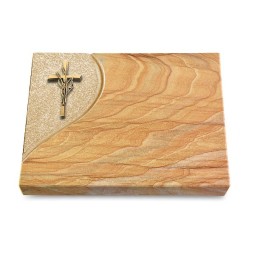 Grabtafel Rainbow Folio Kreuz/Ähren (Bronze)