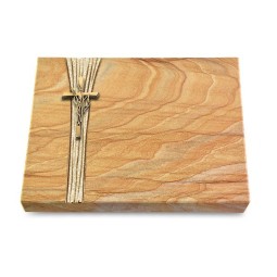 Grabtafel Rainbow Strikt Kreuz/Ähren (Bronze)