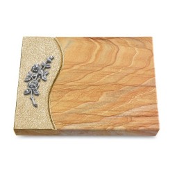 Grabtafel Rainbow Wave Rose 5 (Alu)