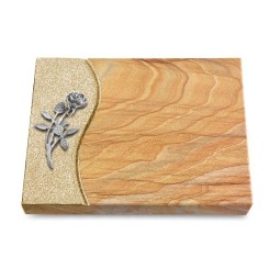 Grabtafel Rainbow Wave Rose 6 (Alu)