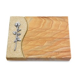 Grabtafel Rainbow Wave Rose 12 (Alu)