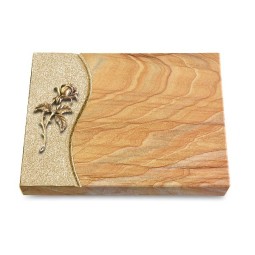 Grabtafel Rainbow Wave Rose 2 (Bronze)