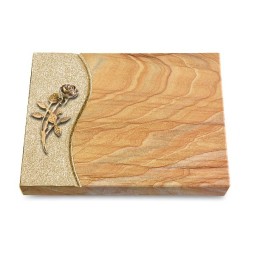 Grabtafel Rainbow Wave Rose 6 (Bronze)