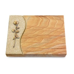 Grabtafel Rainbow Wave Rose 12 (Bronze)