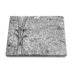 Grabtafel Viskont White Strikt Lilienzweig (Alu)