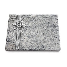 Grabtafel Viskont White Strikt Rose 4 (Alu)