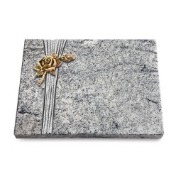 Grabtafel Viskont White Strikt Rose 1 (Bronze)