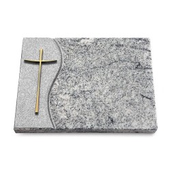 Grabtafel Viskont White Wave Kreuz 2 (Bronze)