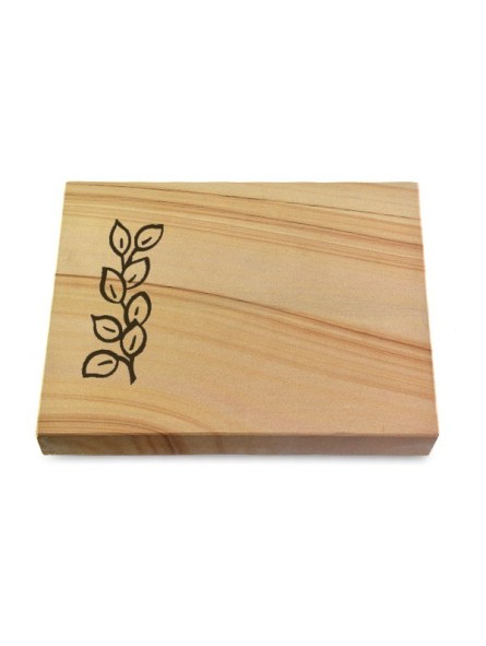 Grabtafel Woodland Pure Blätter
