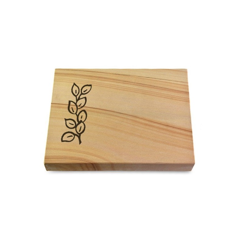 Grabtafel Woodland Pure Blätter