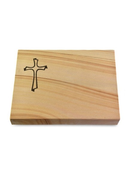 Grabtafel Woodland Pure Kreuz 1