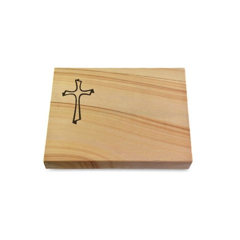 Grabtafel Woodland Pure Kreuz 1
