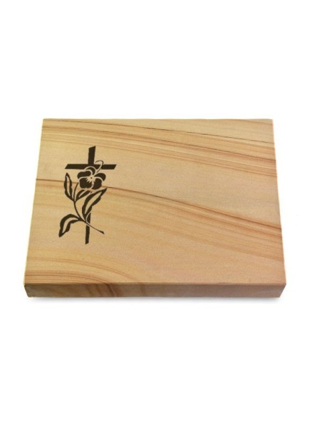 Grabtafel Woodland Pure Kreuz 3