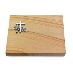 Grabtafel Woodland Pure Kreuz 1 (Alu)