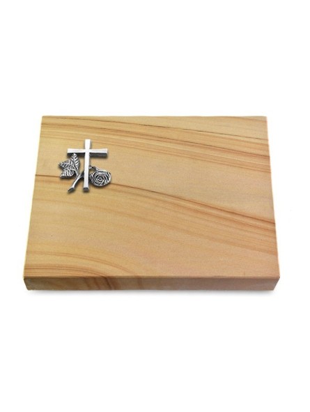 Grabtafel Woodland Pure Kreuz 1 (Alu)