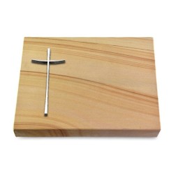 Grabtafel Woodland Pure Kreuz 2 (Alu)