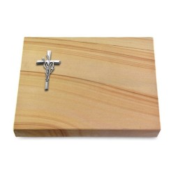 Grabtafel Woodland Pure Kreuz/Ähren (Alu)